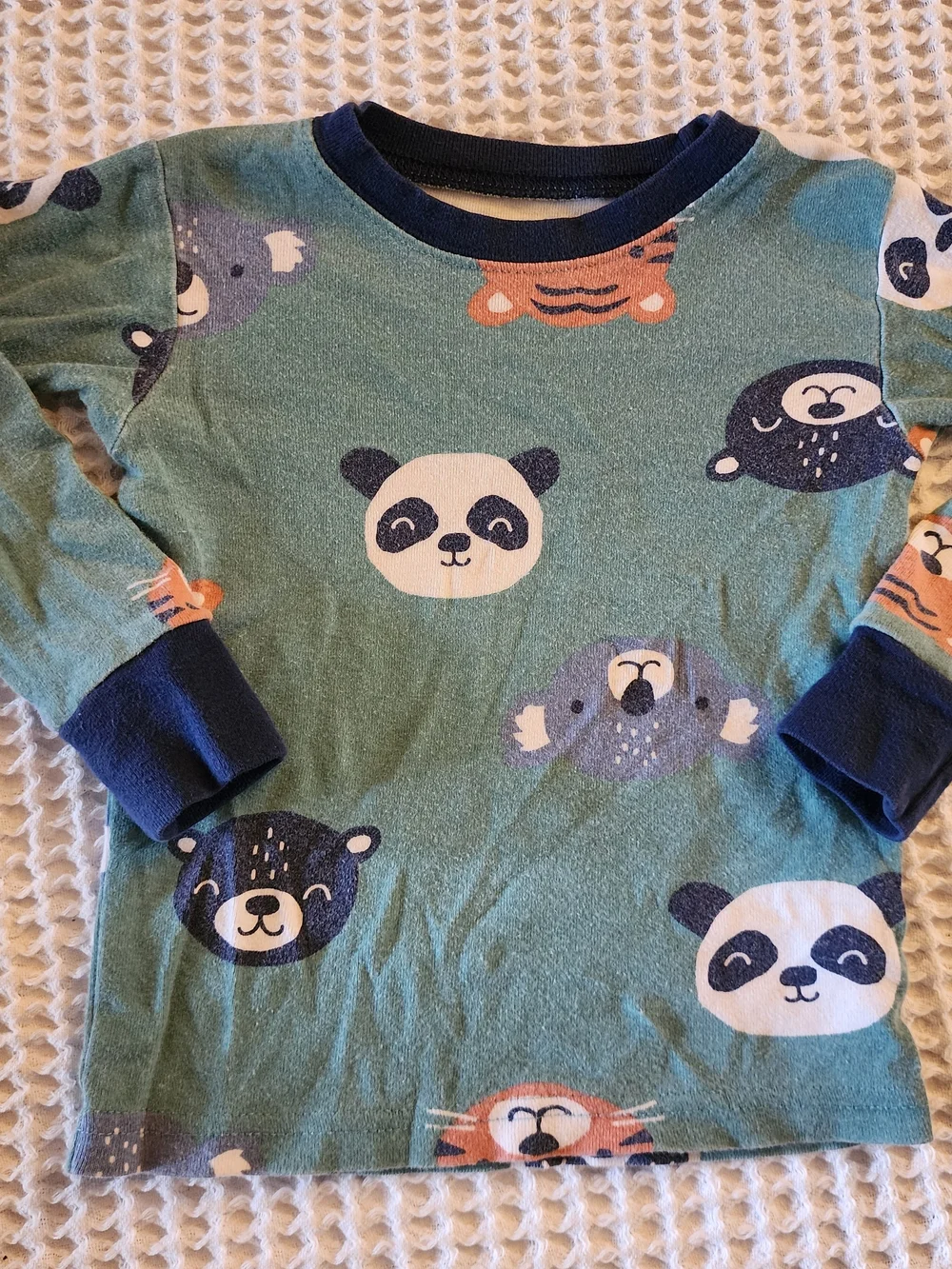 Carter's Animal Face Long Sleeve Pajama Top